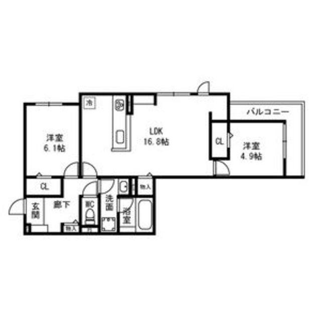 D-RESIDENCE西野A棟(2LDK/3階)の間取り写真