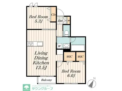 MAISON NAKAMURABASHI(2LDK/1階)の間取り写真