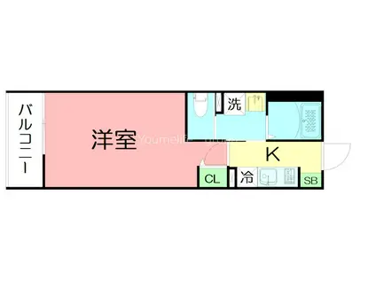 セレーノ国分南(1K/3階)の間取り写真