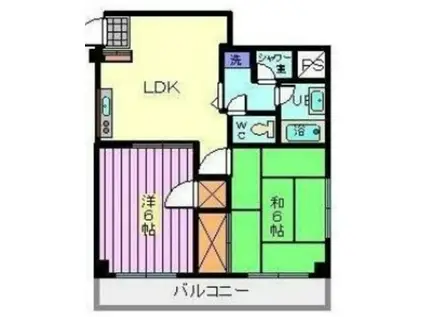 メゾングレース川口(2DK/1階)の間取り写真