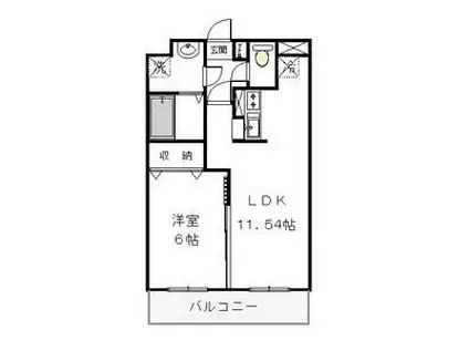 カーム・ヴィラ(1LDK/3階)の間取り写真
