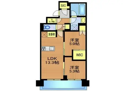 HARUMI FLAGSUN VILLAGE B棟(2LDK/4階)の間取り写真