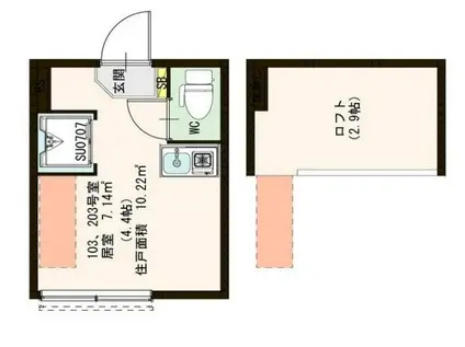 スクリーア永福(ワンルーム/1階)の間取り写真