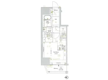 LUMEED南千住(ワンルーム/6階)の間取り写真
