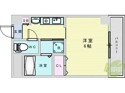 チェリーハイツ(ワンルーム/2階)の間取り写真