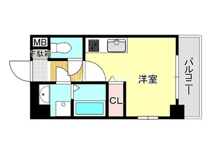 リライアンス井尻(1K/4階)の間取り写真