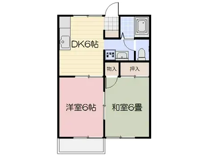 ソレイユキノミ(2DK/2階)の間取り写真