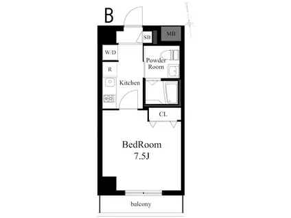 CLAIR板橋本町(1K/4階)の間取り写真