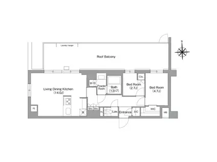 コンフォリア・リヴ大森西(2LDK/4階)の間取り写真