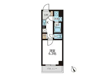 ミュプレ吉祥寺(1K/3階)の間取り写真