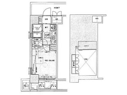 エステムコート難波ミューステージ(1K/10階)の間取り写真