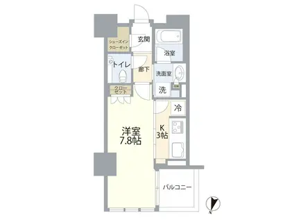 宮益坂ビルディング ザ・渋谷レジデンス(1K/13階)の間取り写真