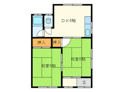 白菊荘(2DK/1階)の間取り写真