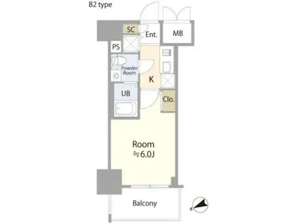 エスリード神戸ハーバークロス(1K/5階)の間取り写真