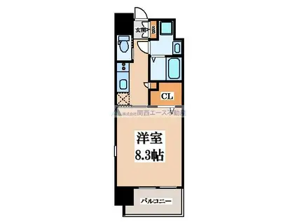 FOREST GRACE高井田I(1K/11階)の間取り写真