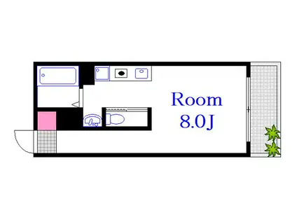 タックマンション宝町(ワンルーム/3階)の間取り写真