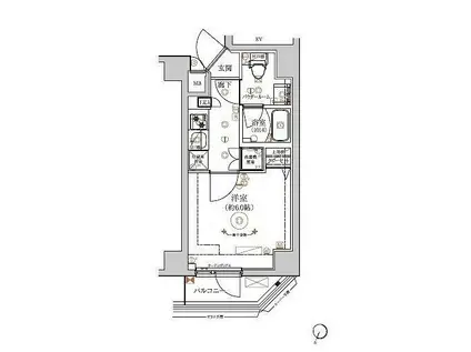 リルシア横濱吉野町2(1K/8階)の間取り写真