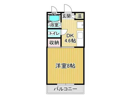 テック1(1DK/1階)の間取り写真