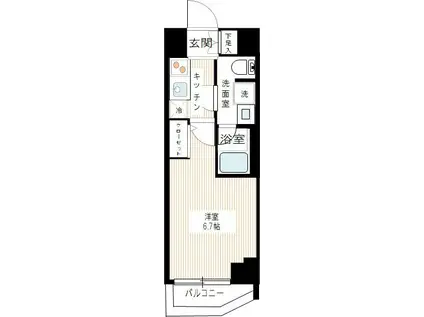 ARCOBALENO MUSASHIKOSUGI(1K/6階)の間取り写真