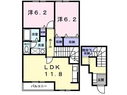 シルエーラ(2LDK/2階)の間取り写真