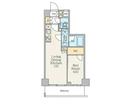 クレストコート中板橋(1LDK/2階)の間取り写真