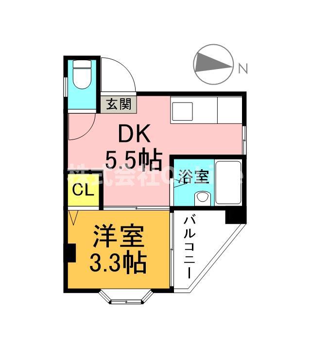 ロイヤルハイム新深江(1DK/2階)の間取り写真