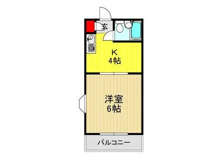 KAWAGUCHI ザ・レジデンス(1K/2階)の間取り写真