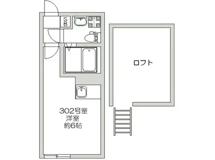 ハローハイツ新堀(1K/3階)の間取り写真