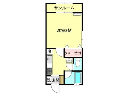 妙高はねうまライン 春日山駅 徒歩31分 2階建 築29年(1K/2階)の間取り写真