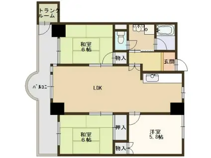 城西シティー彦和(3LDK/7階)の間取り写真