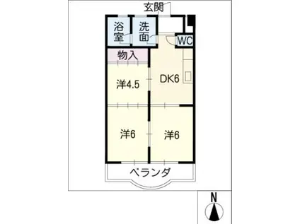 FIFTH AVE(3DK/2階)の間取り写真