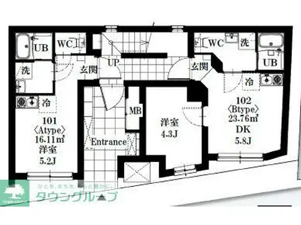 シャッツクヴェレ高円寺北(ワンルーム/1階)の間取り写真