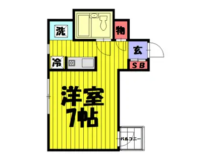 フローリア草加(ワンルーム/3階)の間取り写真