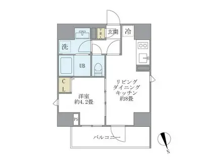 ラペルラ四谷(1LDK/5階)の間取り写真