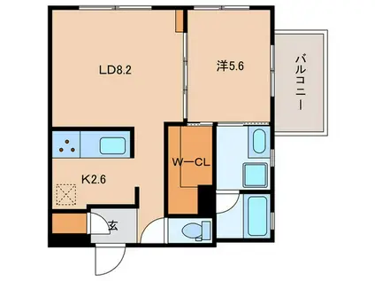 コンフォリア学芸大学(1LDK/4階)の間取り写真