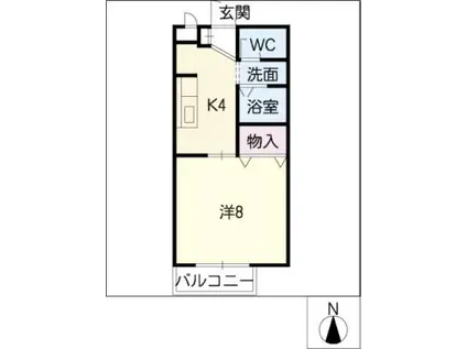 SURPLUS ONE門池I(1K/1階)の間取り写真