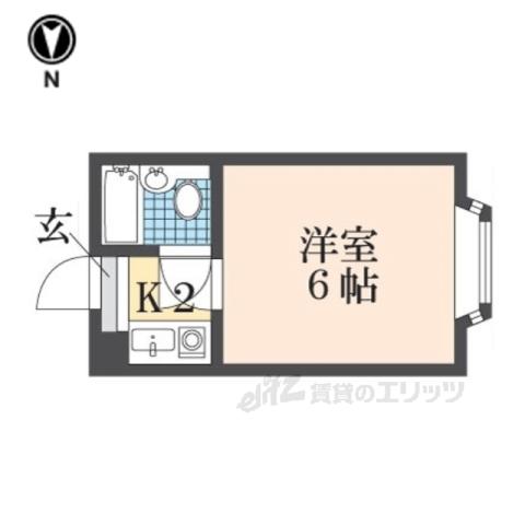 シティライフ香芝(1K/1階)の間取り写真