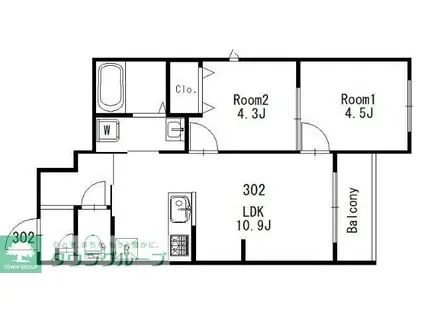 RESORTE(2LDK/3階)の間取り写真