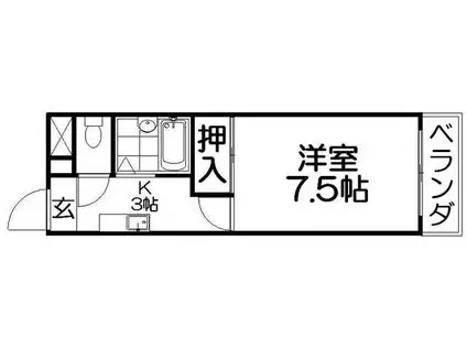 プライムコート(1K/5階)の間取り写真