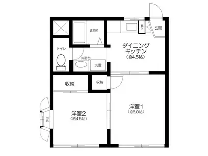 メゾンドコルテA棟(2DK/1階)の間取り写真