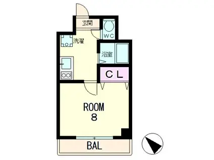 グッドライフ南草津I(1K/5階)の間取り写真