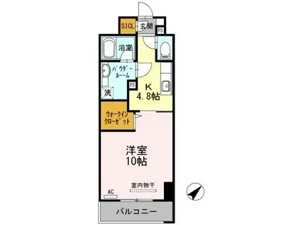 アルカーサル大道(1K/5階)の間取り写真