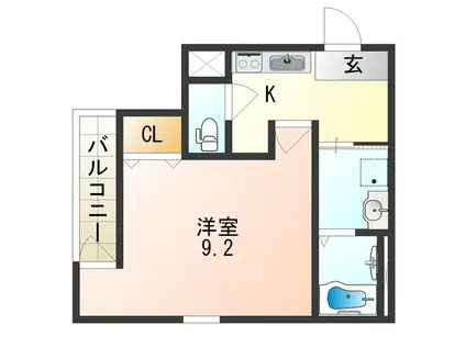 フジパレス河内花園III番館(1K/2階)の間取り写真