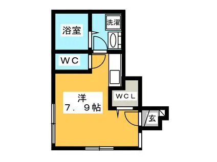 ハピネス7(ワンルーム/1階)の間取り写真