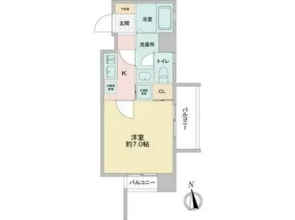 リエス鶴舞 イースト TOWER(1K/8階)の間取り写真