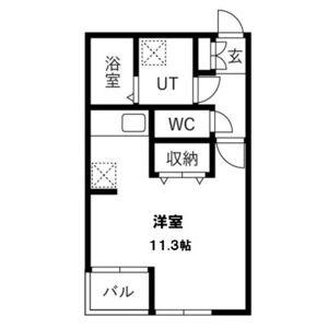 レアルグレイス(ワンルーム/1階)の間取り写真