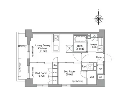 メトロステージPLUS中野弥生町(2LDK/7階)の間取り写真