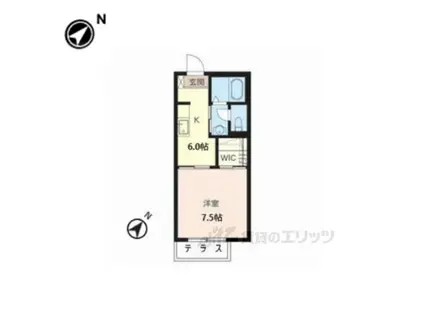 カサ・エクセレンテ3(1K/1階)の間取り写真