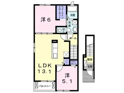 グランデ レジデンス トレ(2LDK/2階)の間取り写真