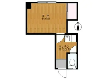 大洋マンション(1K/2階)の間取り写真